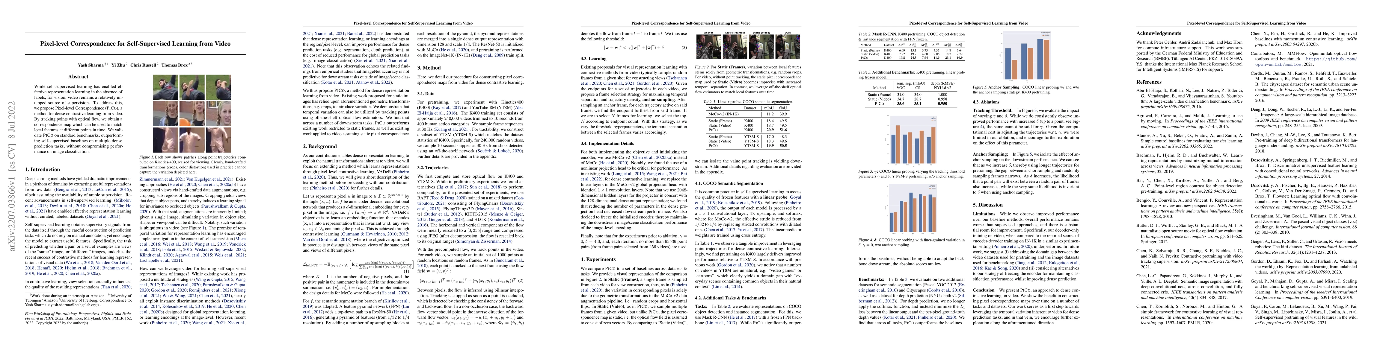 Thumbnail for Pixel-level Correspondence for Self-Supervised Learning from Video