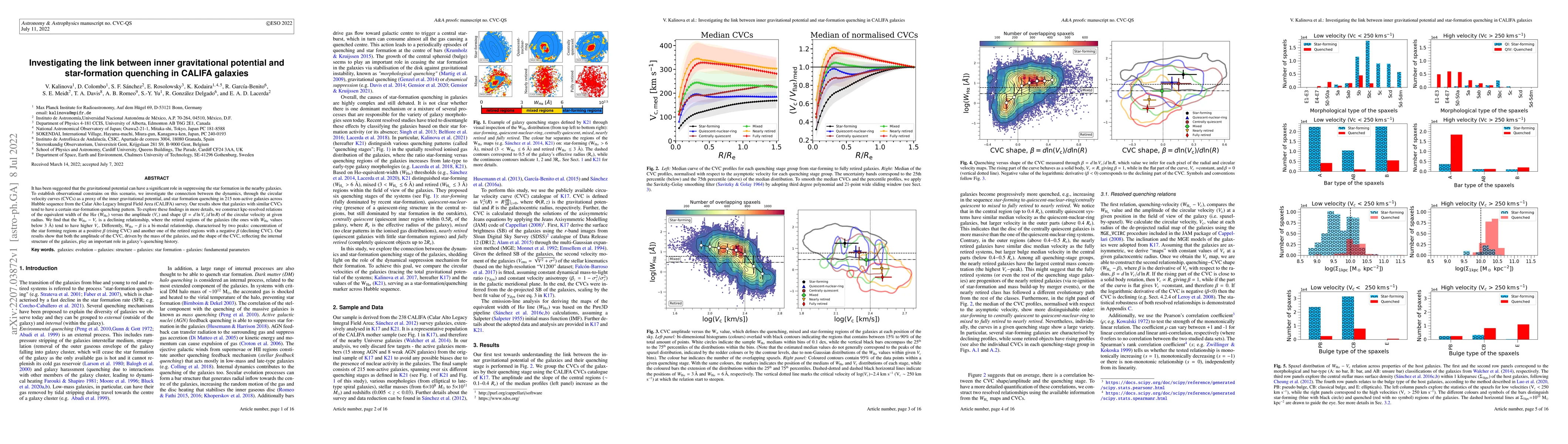 Thumbnail for Investigating the link between inner gravitational potential and
  star-formation quenching in CALIFA galaxies