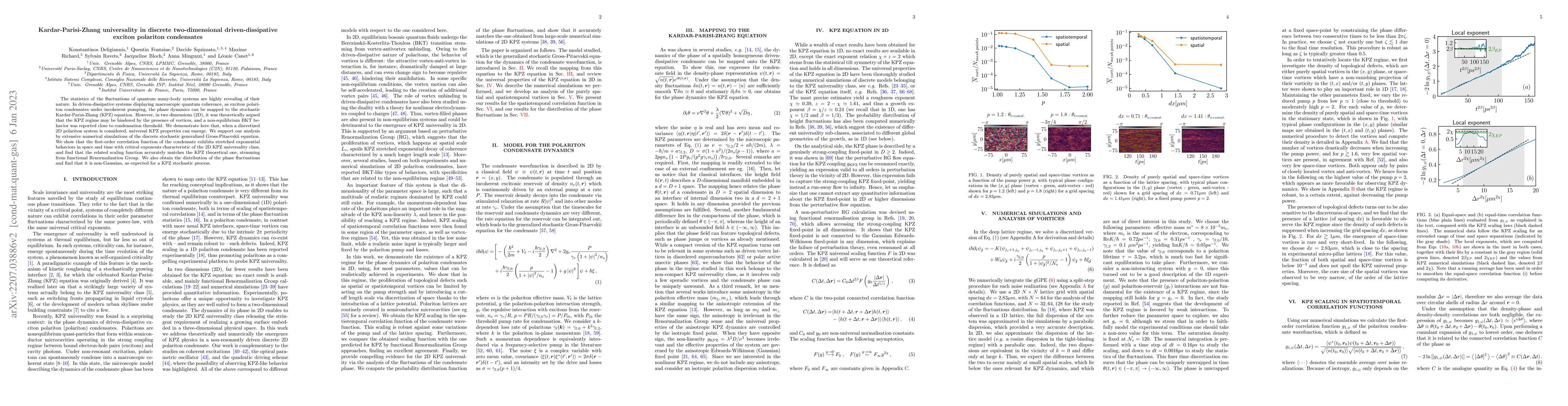 Thumbnail for Kardar-Parisi-Zhang universality in discrete two-dimensional
  driven-dissipative exciton polariton condensates