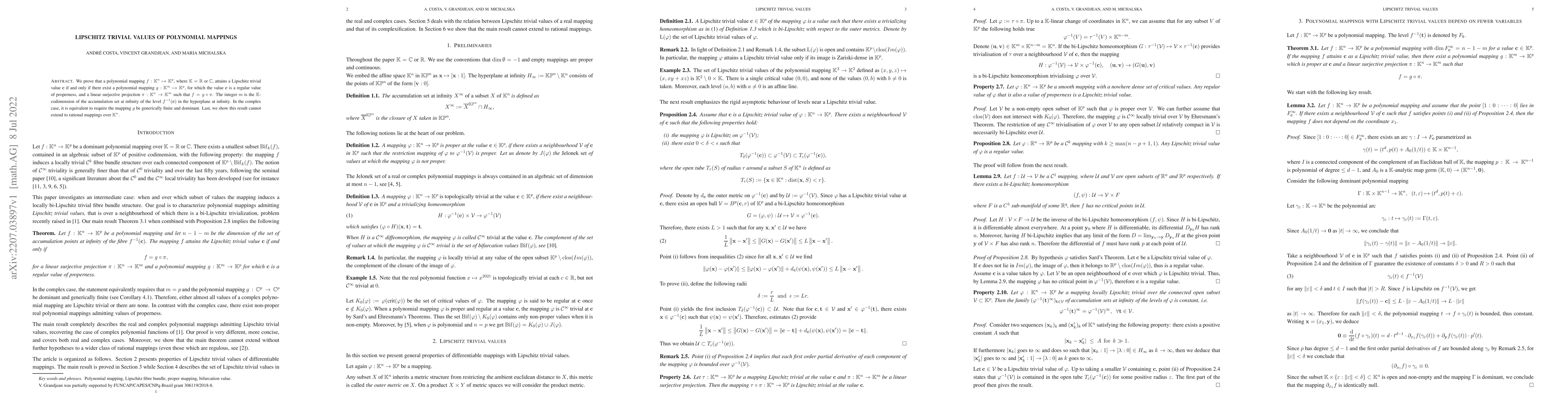 Thumbnail for Lipschitz trivial values of polynomial mappings