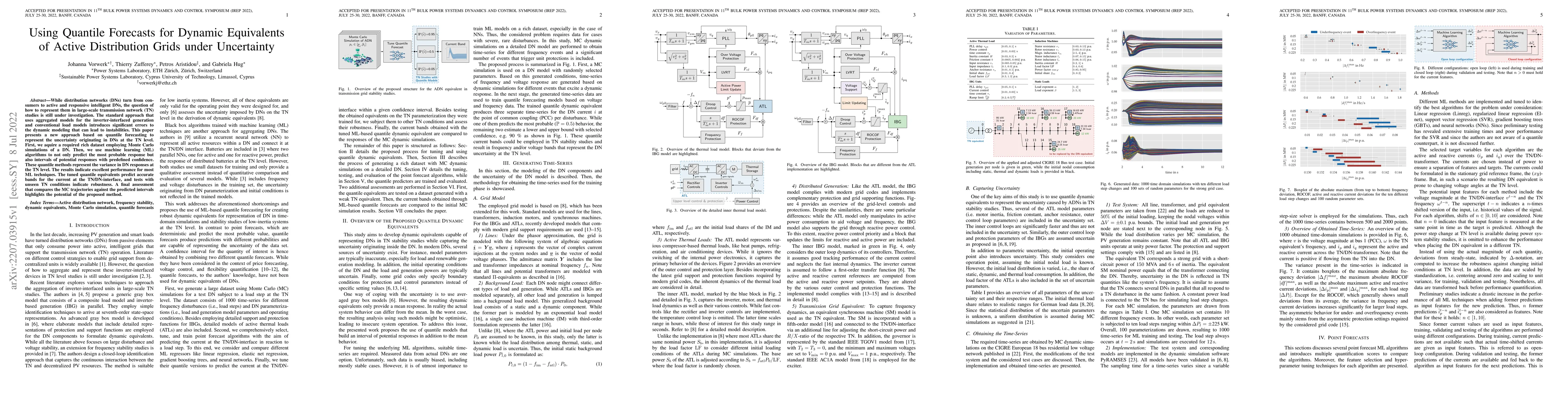 Thumbnail for Using Quantile Forecasts for Dynamic Equivalents of Active Distribution
  Grids under Uncertainty