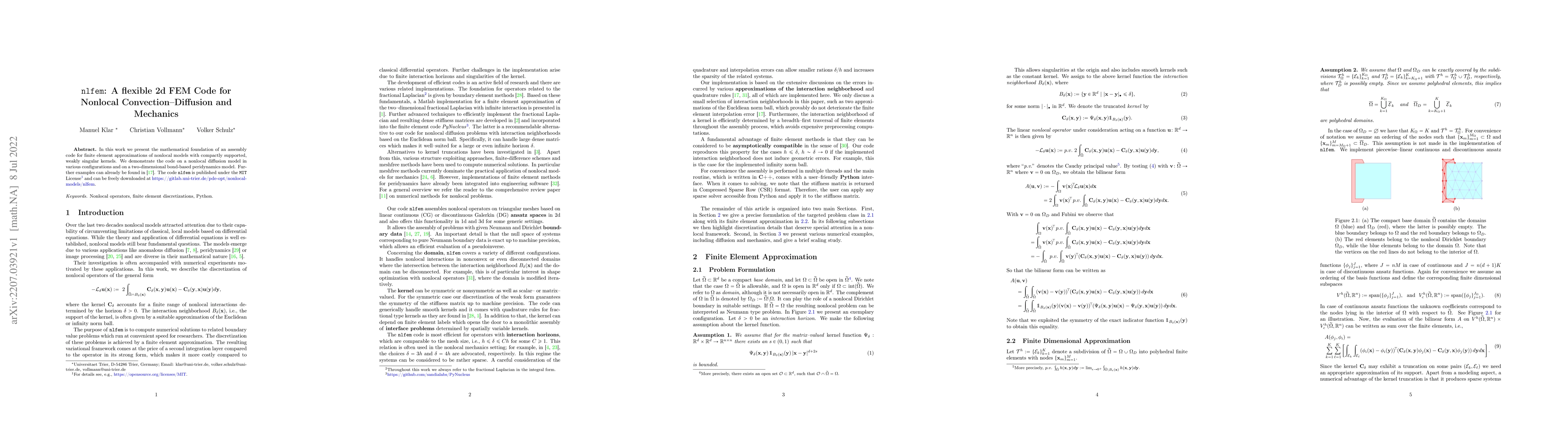 Thumbnail for nlfem: A flexible 2d Fem Code for Nonlocal Convection-Diffusion and
  Mechanics