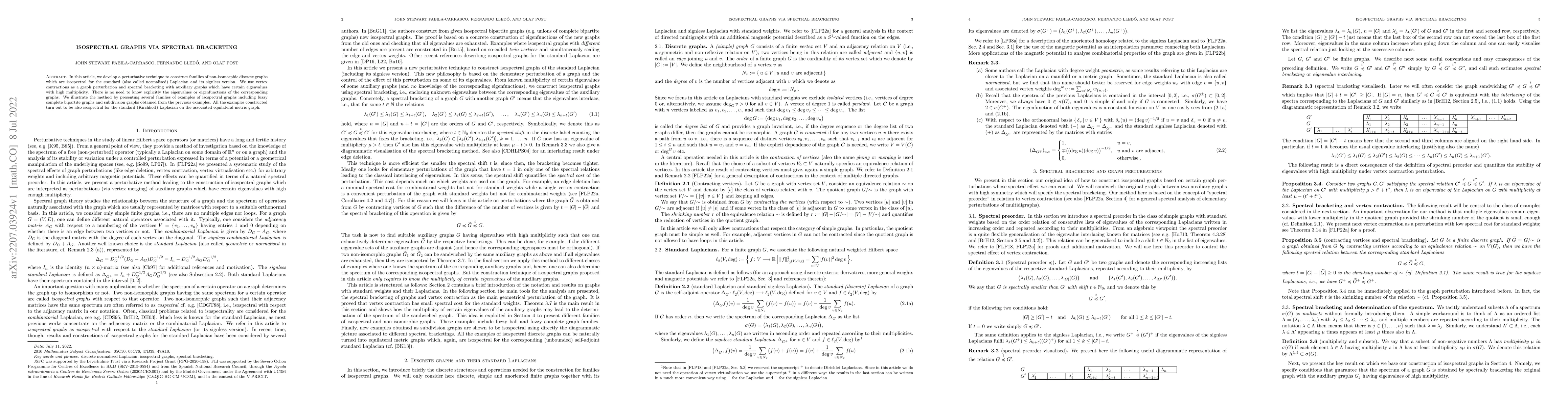 Thumbnail for Isospectral graphs via spectral bracketing