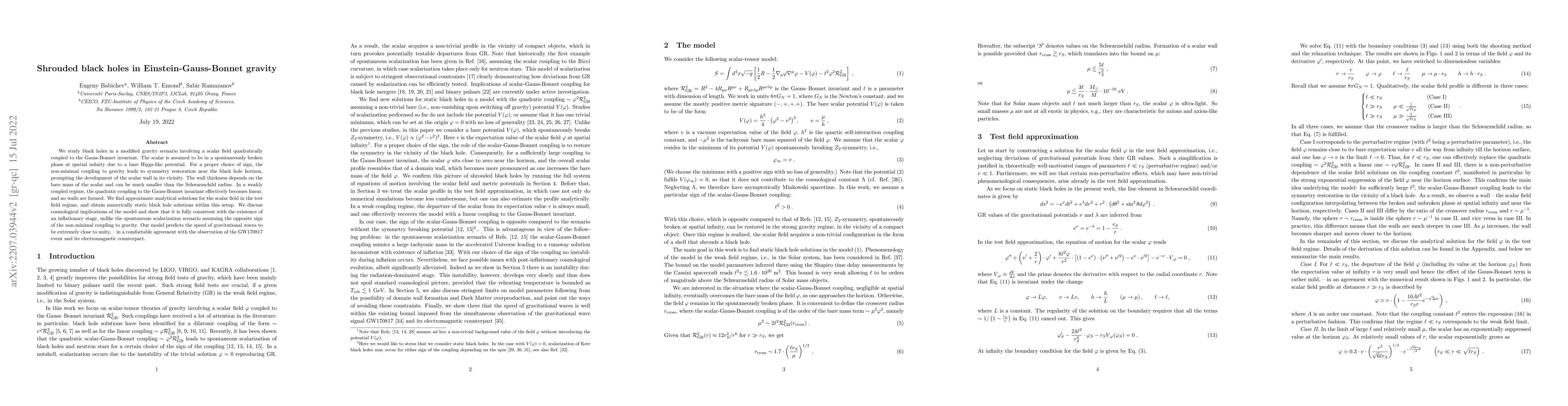 Thumbnail for Shrouded black holes in Einstein-Gauss-Bonnet gravity