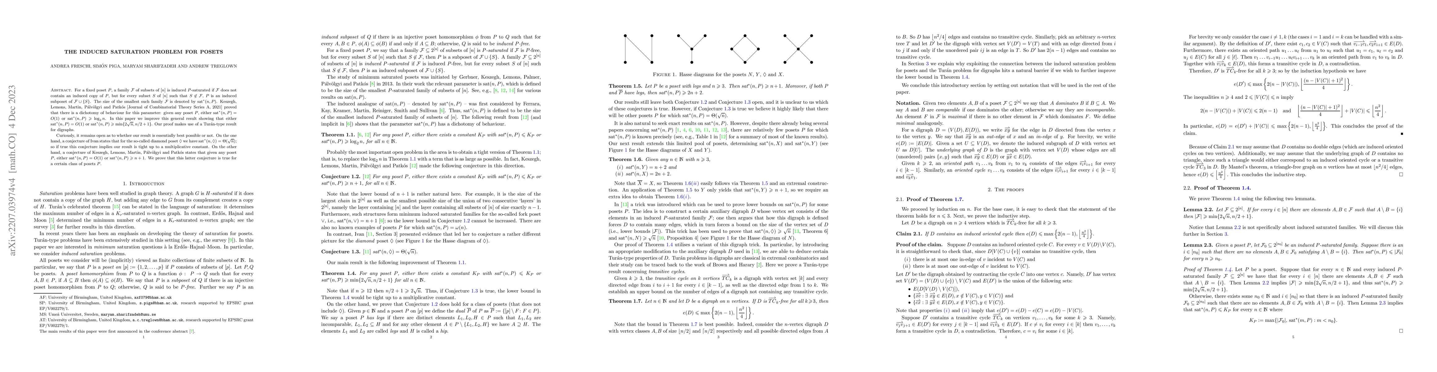 Thumbnail for The induced saturation problem for posets