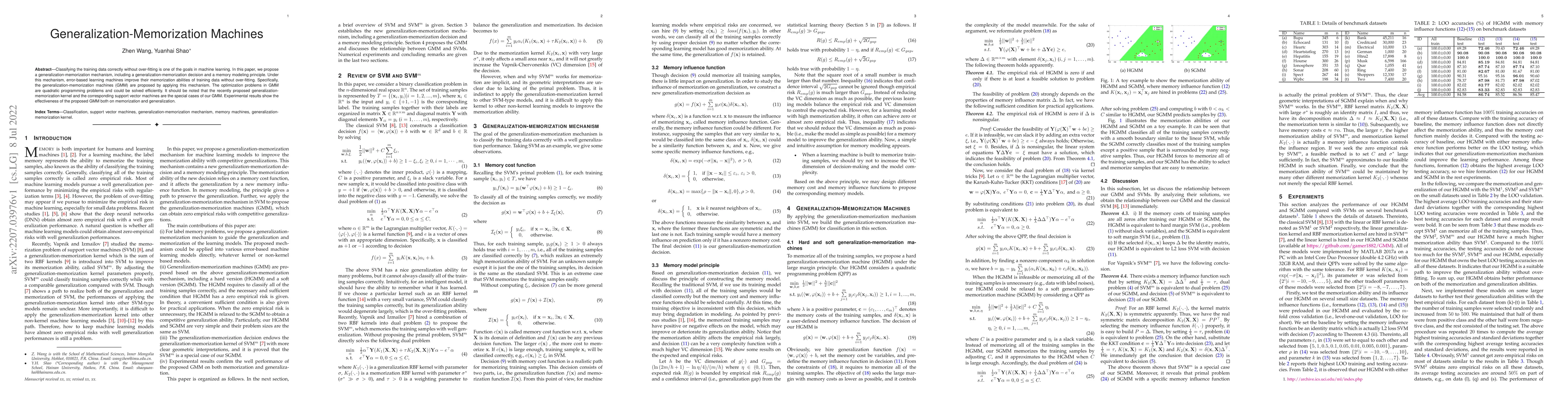 Thumbnail for Generalization-Memorization Machines