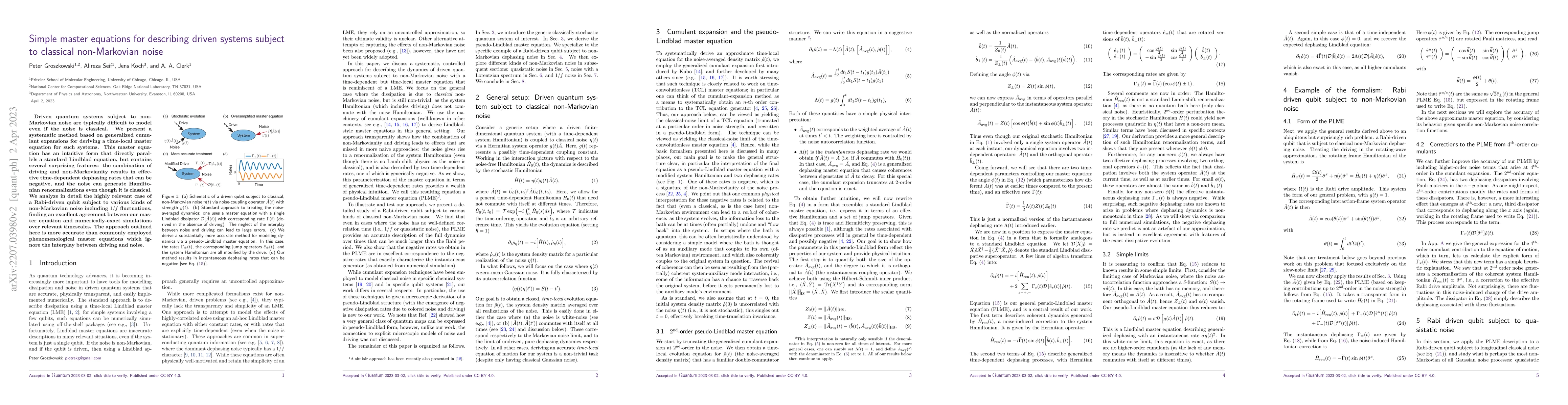Thumbnail for Simple master equations for describing driven systems subject to
  classical non-Markovian noise