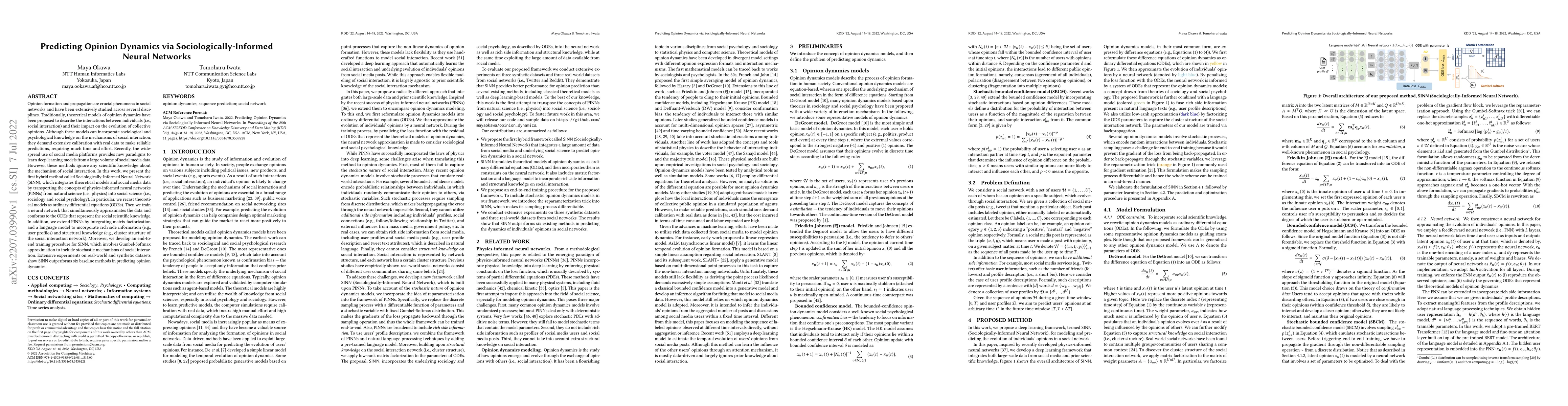 Thumbnail for Predicting Opinion Dynamics via Sociologically-Informed Neural Networks