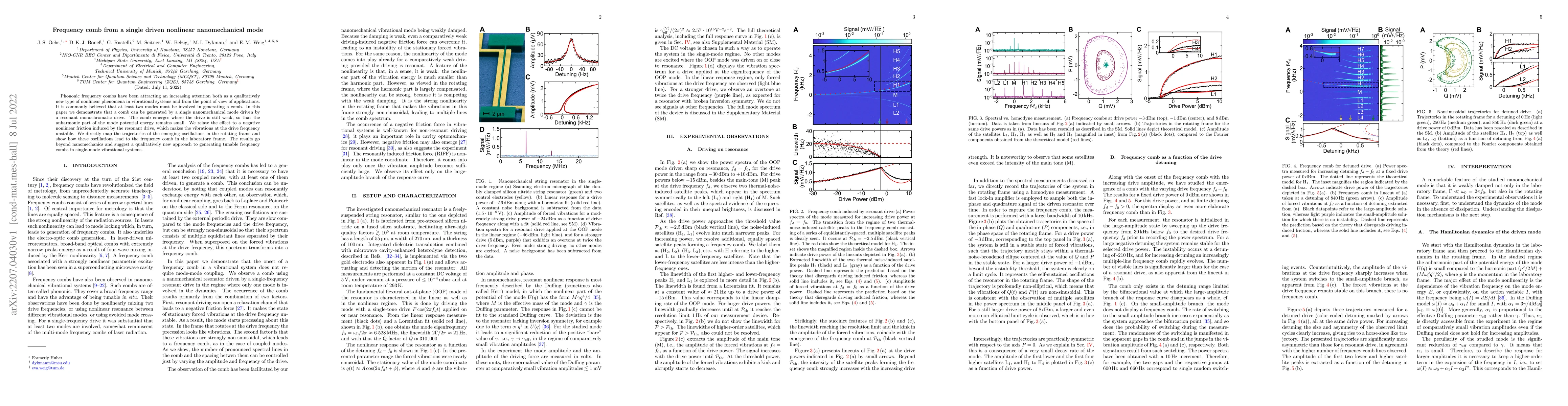 Thumbnail for Frequency comb from a single driven nonlinear nanomechanical mode