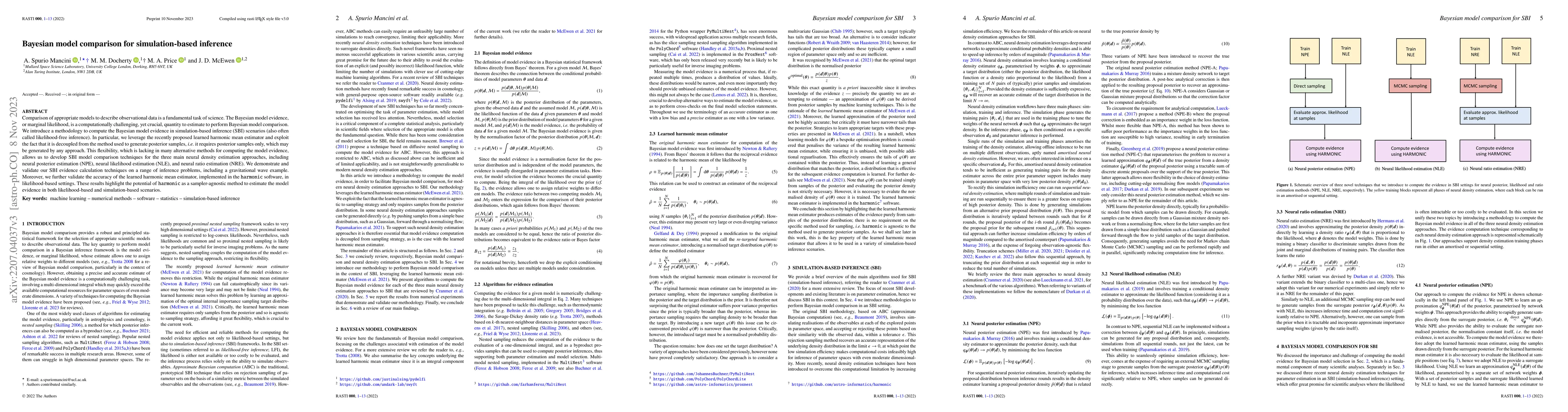 Thumbnail for Bayesian model comparison for simulation-based inference