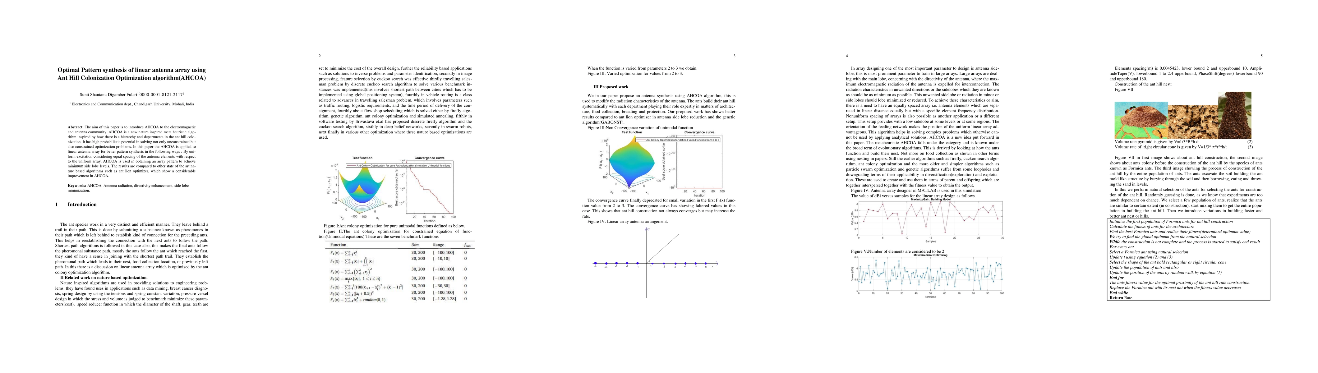Thumbnail for Optimal Pattern synthesis of linear antenna array using Ant Hill
  Colonization Optimization algorithm(AHCOA)