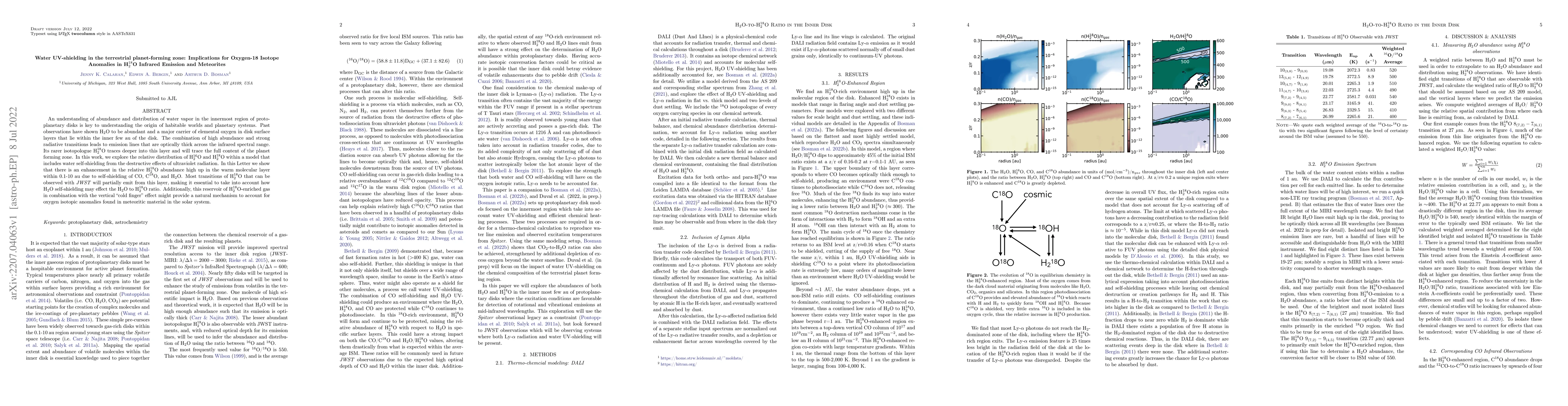 Thumbnail for Water UV-Shielding in the Terrestrial Planet-Forming Zone: Implications
  for Oxygen-18 Isotope Anomalies in H2-18O Infrared Emission and Meteorites