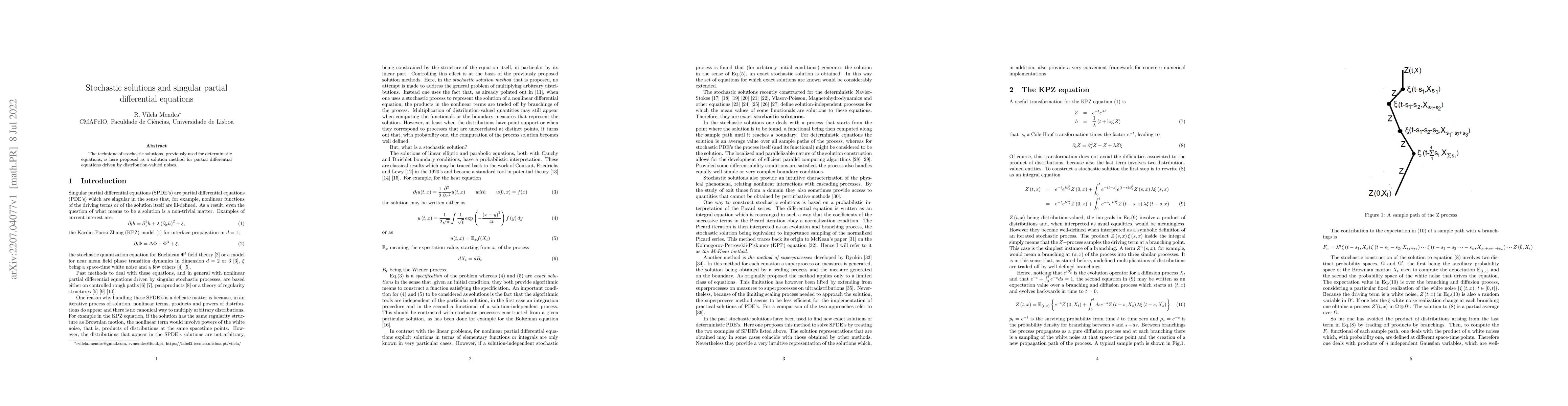 Thumbnail for Stochastic solutions and singular partial differential equations