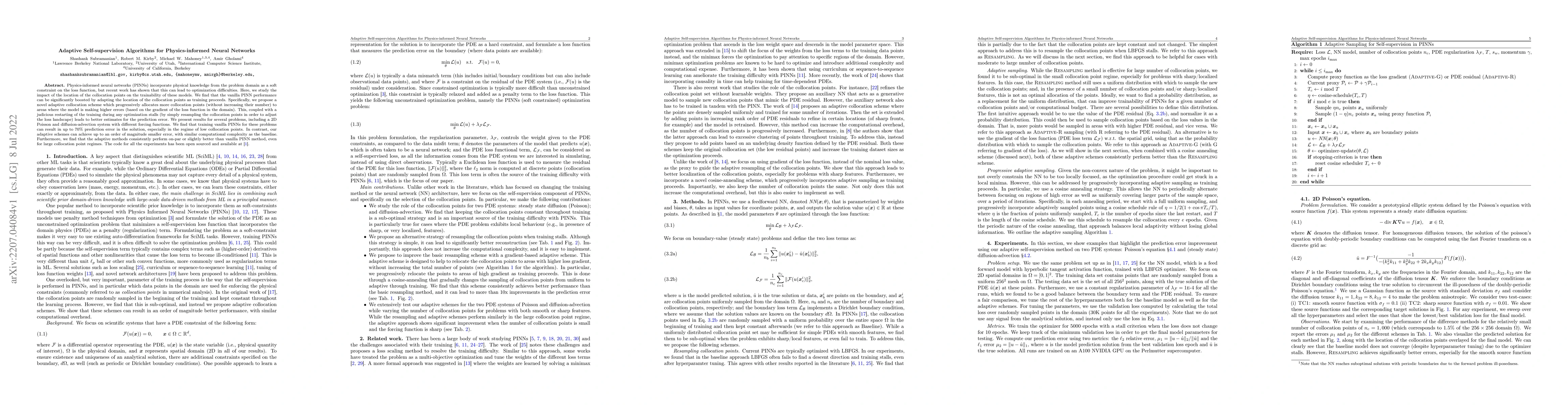 Thumbnail for Adaptive Self-supervision Algorithms for Physics-informed Neural
  Networks