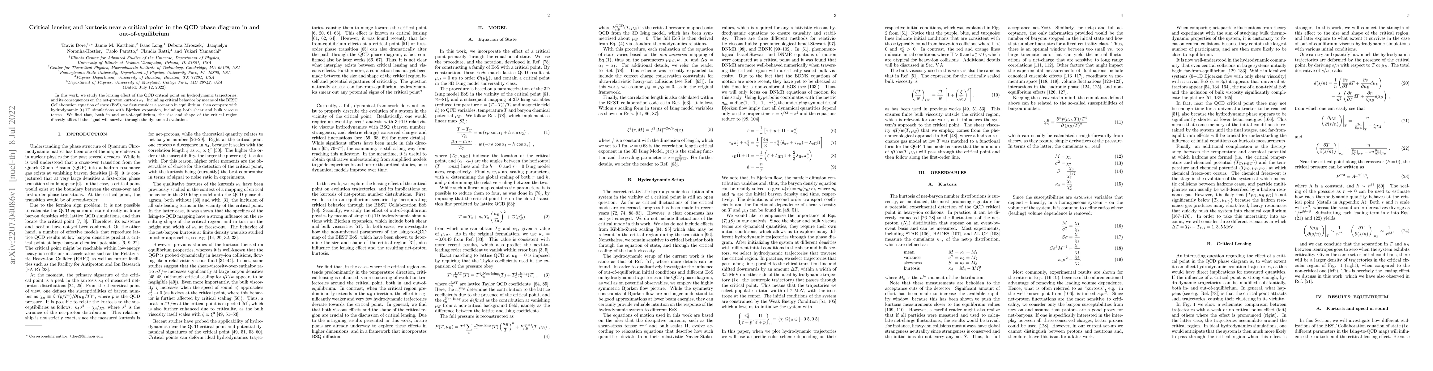 Thumbnail for Critical lensing and kurtosis near a critical point in the QCD phase
  diagram in and out-of-equilibrium