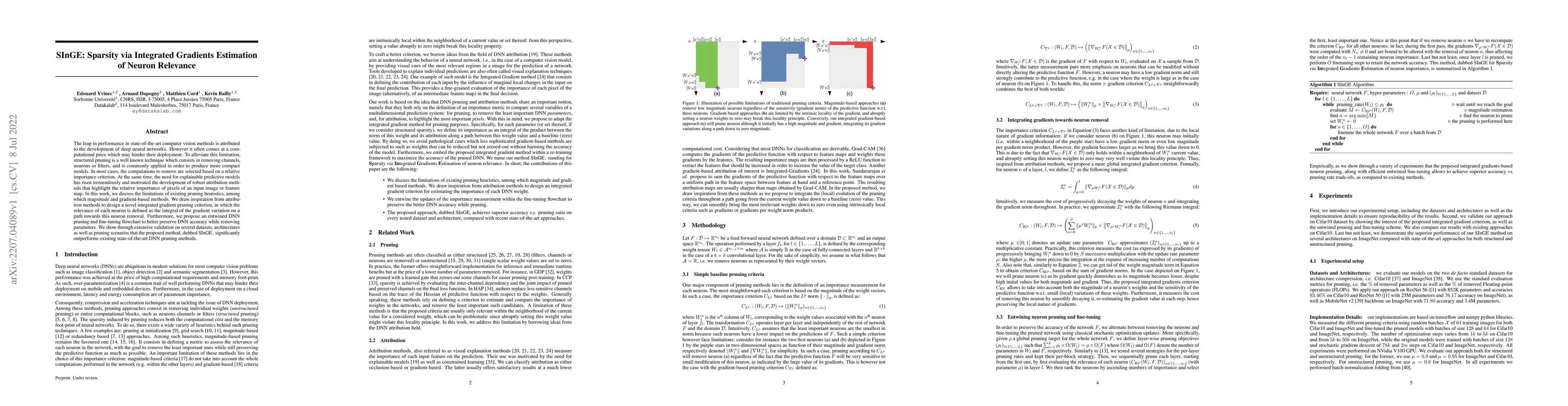 Thumbnail for SInGE: Sparsity via Integrated Gradients Estimation of Neuron Relevance