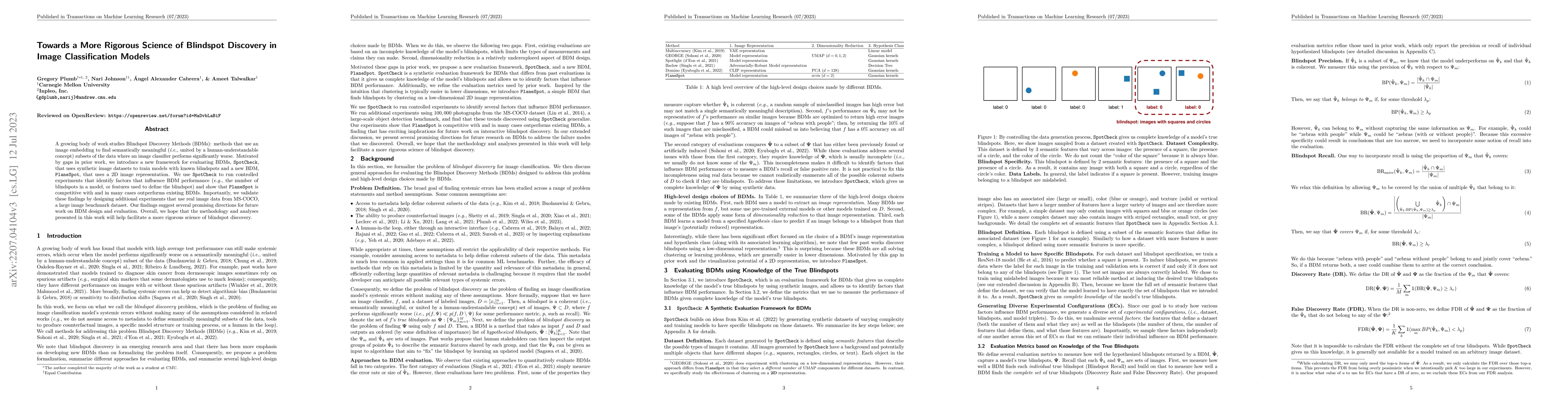 Thumbnail for Towards a More Rigorous Science of Blindspot Discovery in Image
  Classification Models