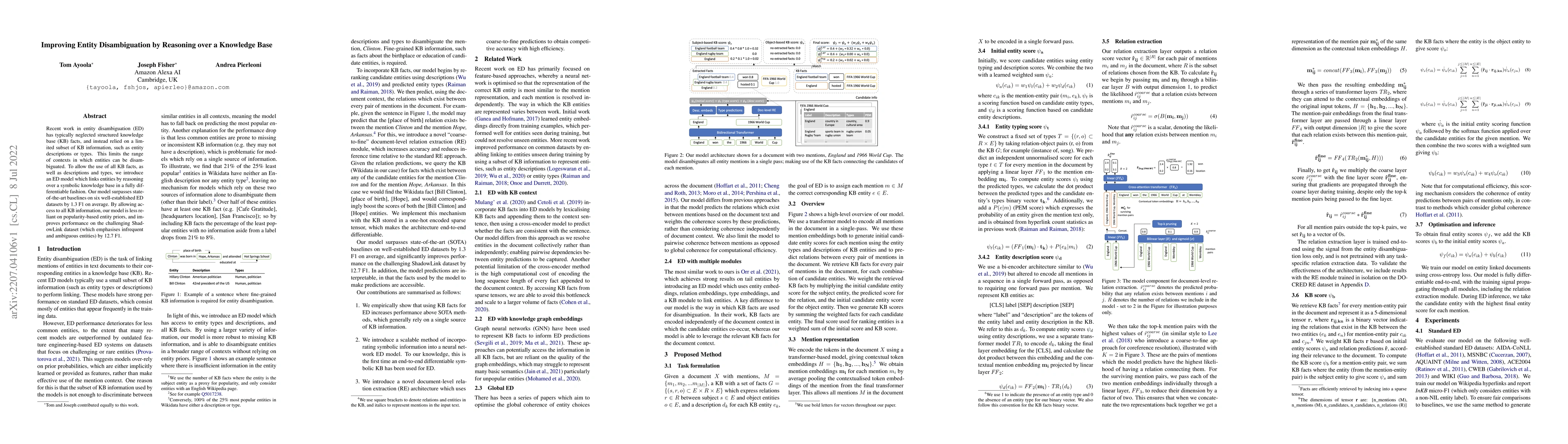 Thumbnail for Improving Entity Disambiguation by Reasoning over a Knowledge Base