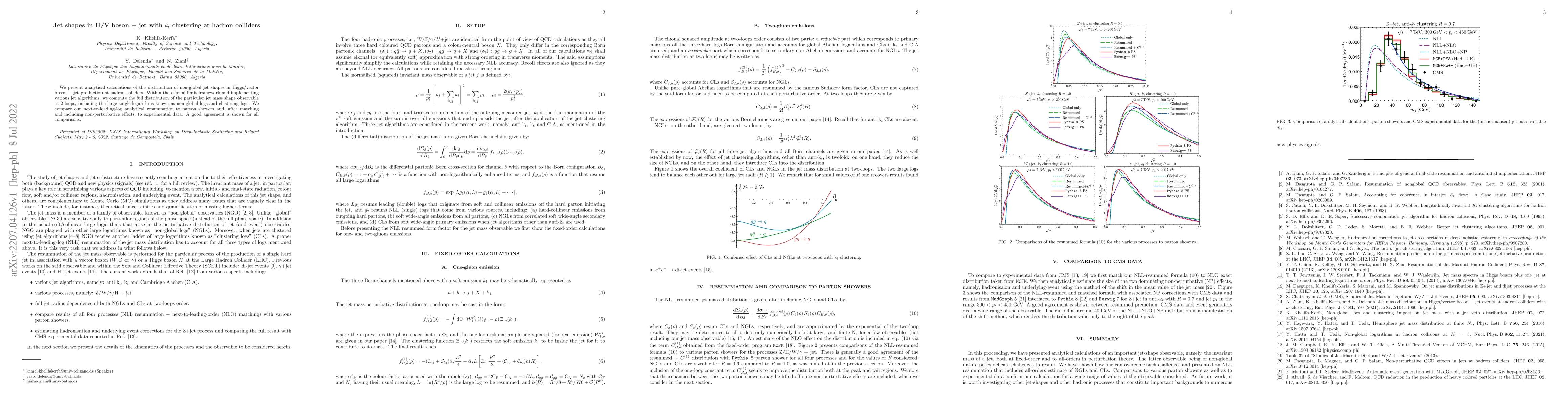 Thumbnail for Jet shapes in H/V boson + jet with $k_t$ clustering at hadron colliders