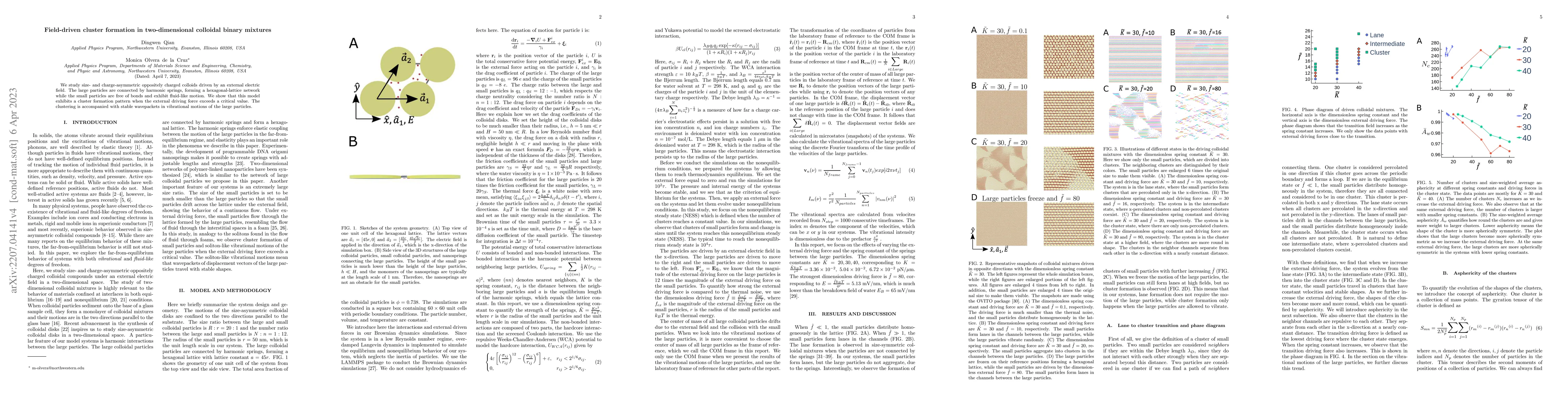 Thumbnail for Field driven cluster formation in two-dimensional colloidal binary
  mixtures