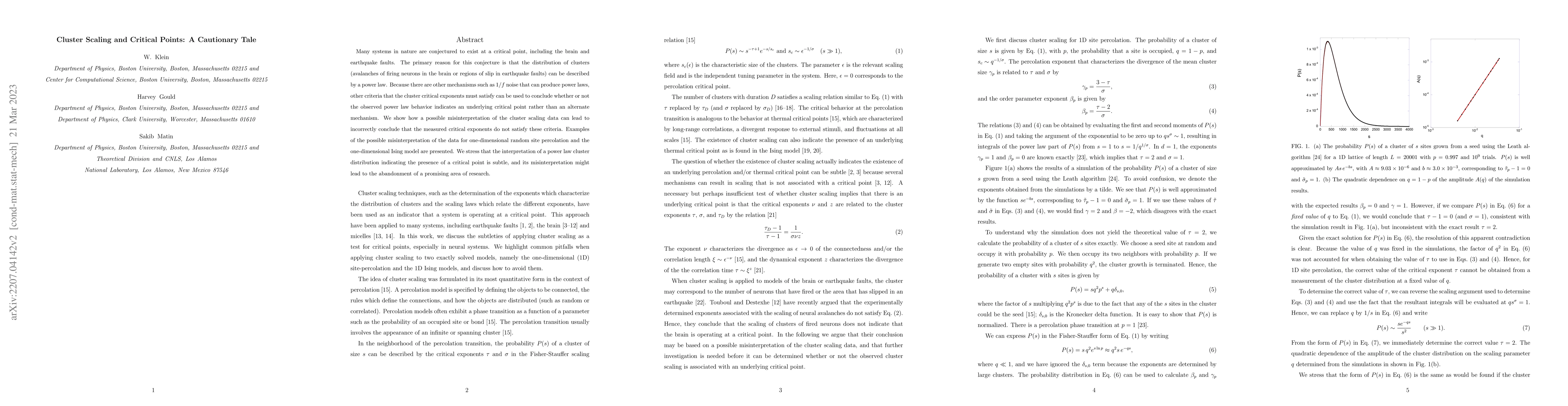 Thumbnail for Cluster Scaling and Critical Points: A Cautionary Tale