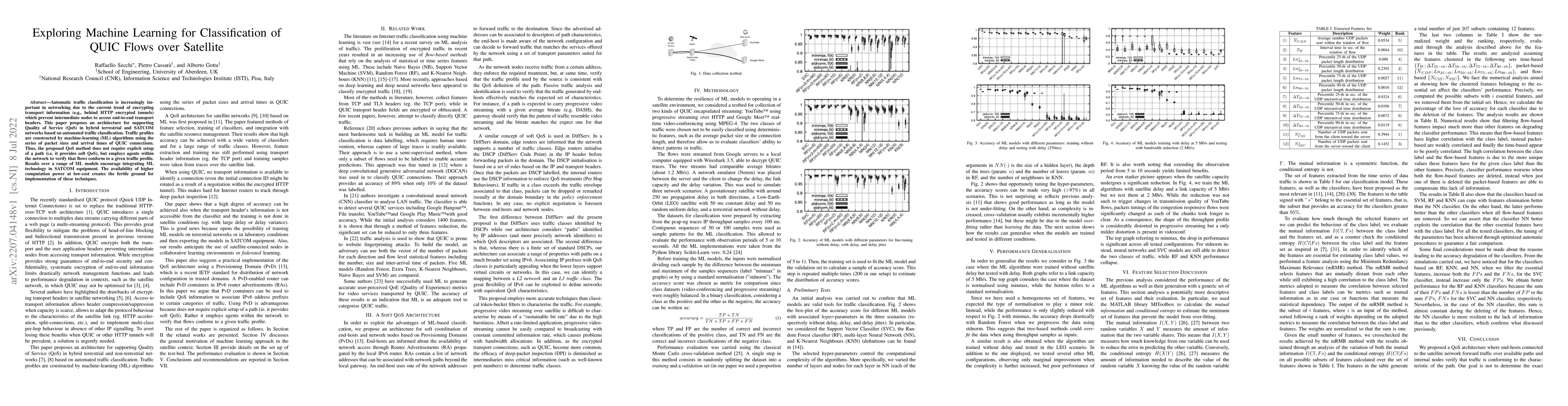 Thumbnail for Exploring Machine Learning for Classification of QUIC Flows over
  Satellite