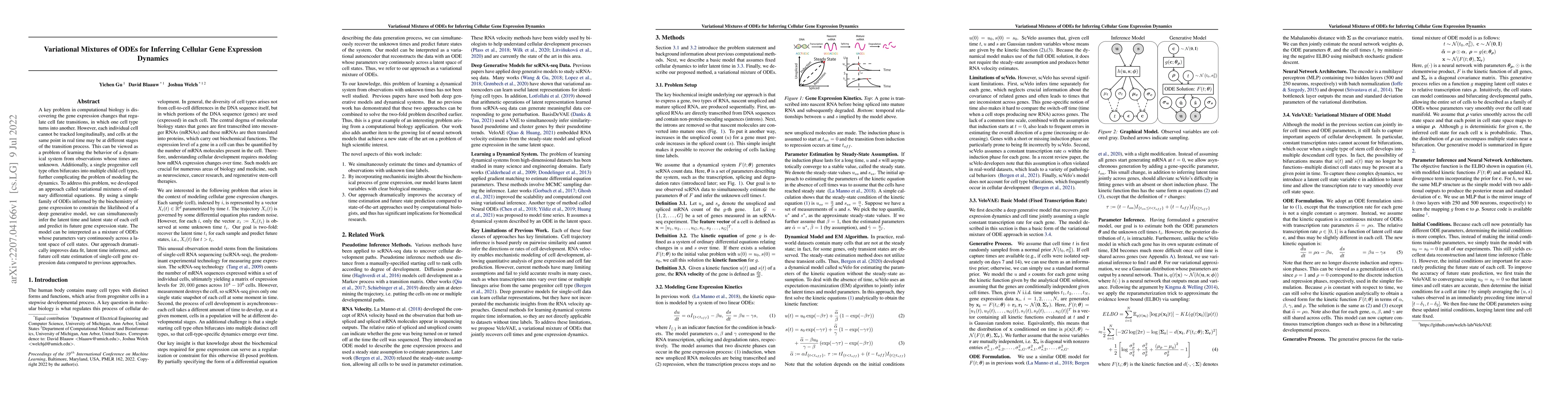 Thumbnail for Variational Mixtures of ODEs for Inferring Cellular Gene Expression
  Dynamics