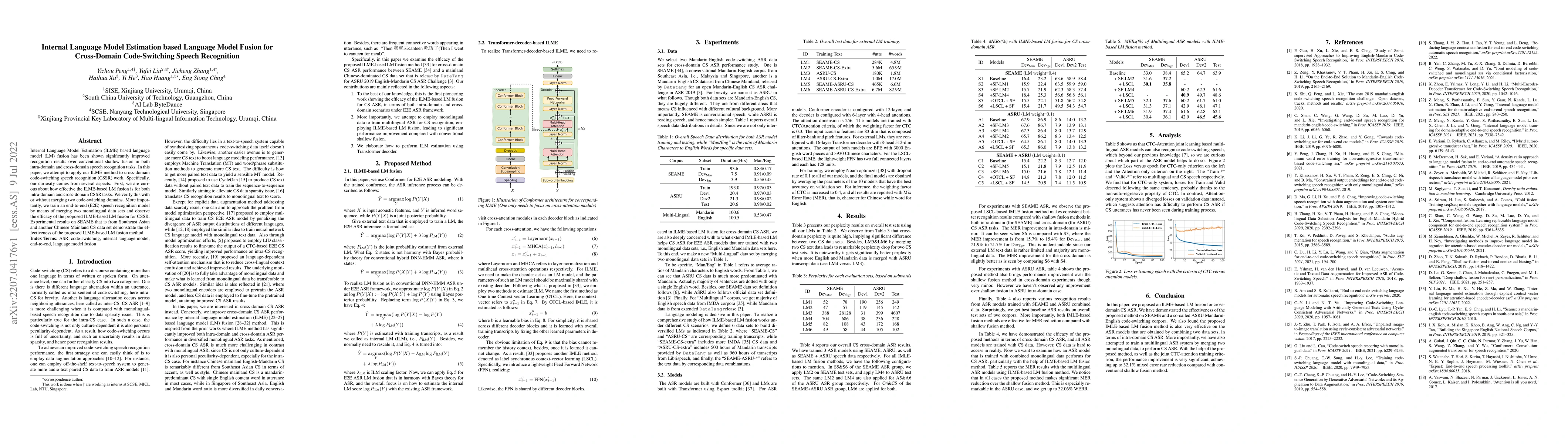 Thumbnail for Internal Language Model Estimation based Language Model Fusion for
  Cross-Domain Code-Switching Speech Recognition
