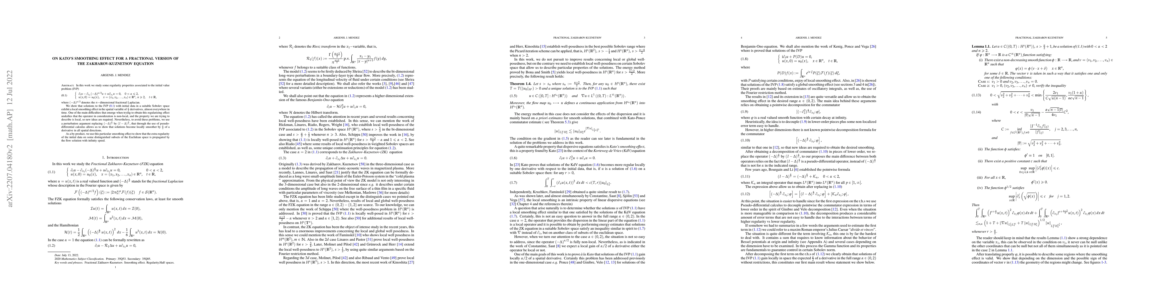 Thumbnail for On Kato's smoothing effect for a fractional version of the
  Zakharov-Kuznetsov equation