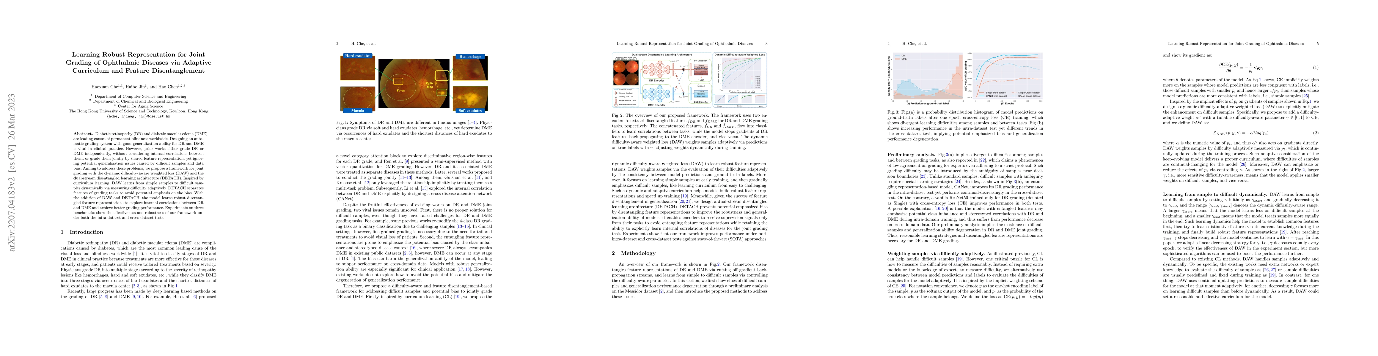 Thumbnail for Learning Robust Representation for Joint Grading of Ophthalmic Diseases
  via Adaptive Curriculum and Feature Disentanglement