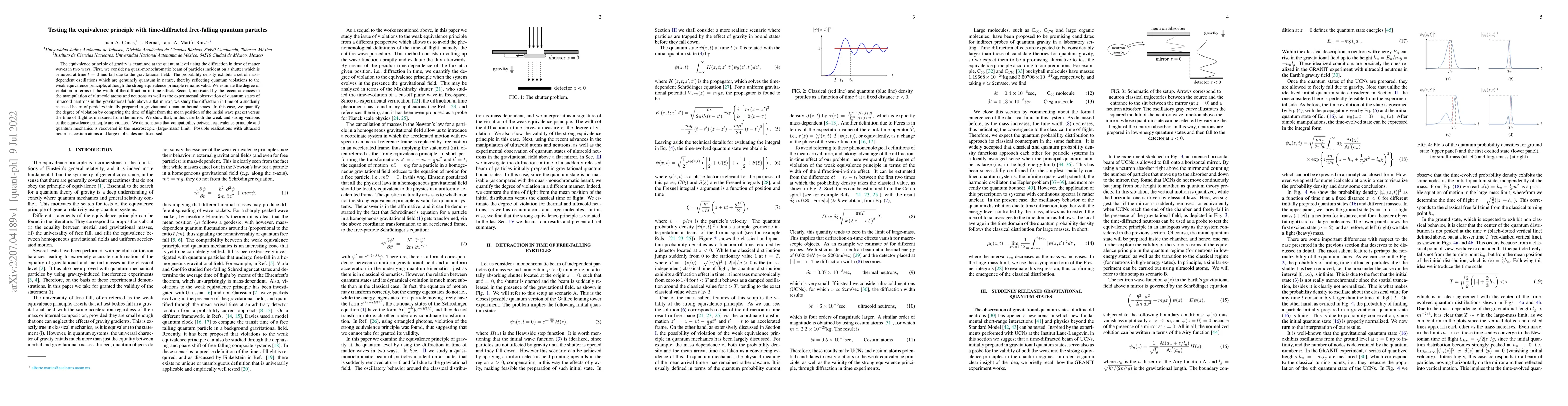 Thumbnail for Testing the equivalence principle with time-diffracted free-falling
  quantum particles