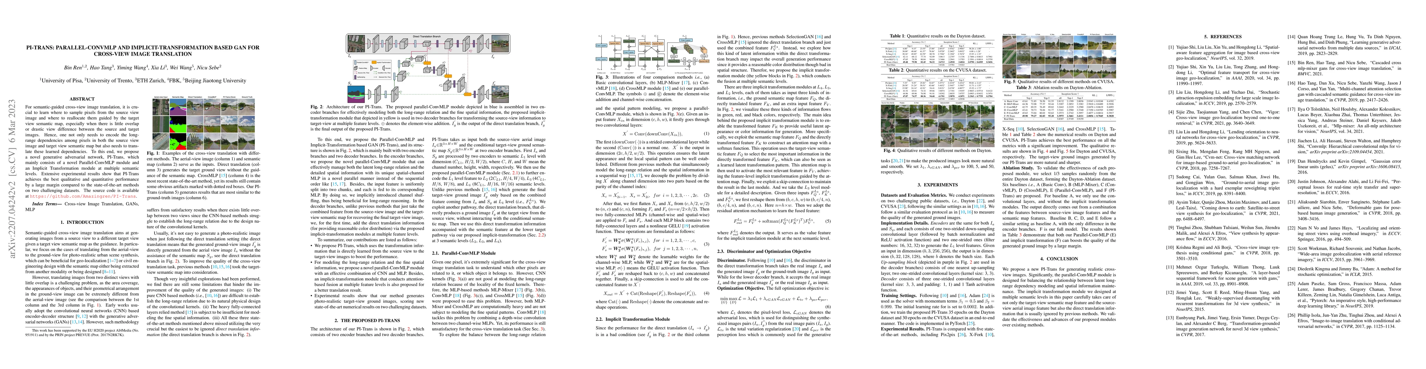 Thumbnail for PI-Trans: Parallel-ConvMLP and Implicit-Transformation Based GAN for
  Cross-View Image Translation
