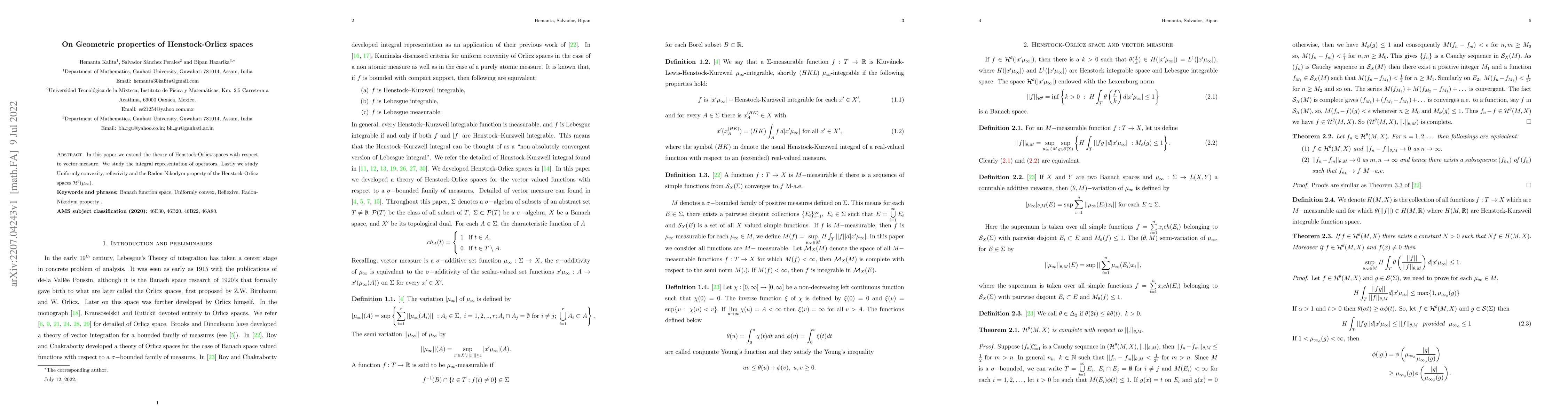 Thumbnail for On Geometric properties of Henstock-Orlicz spaces