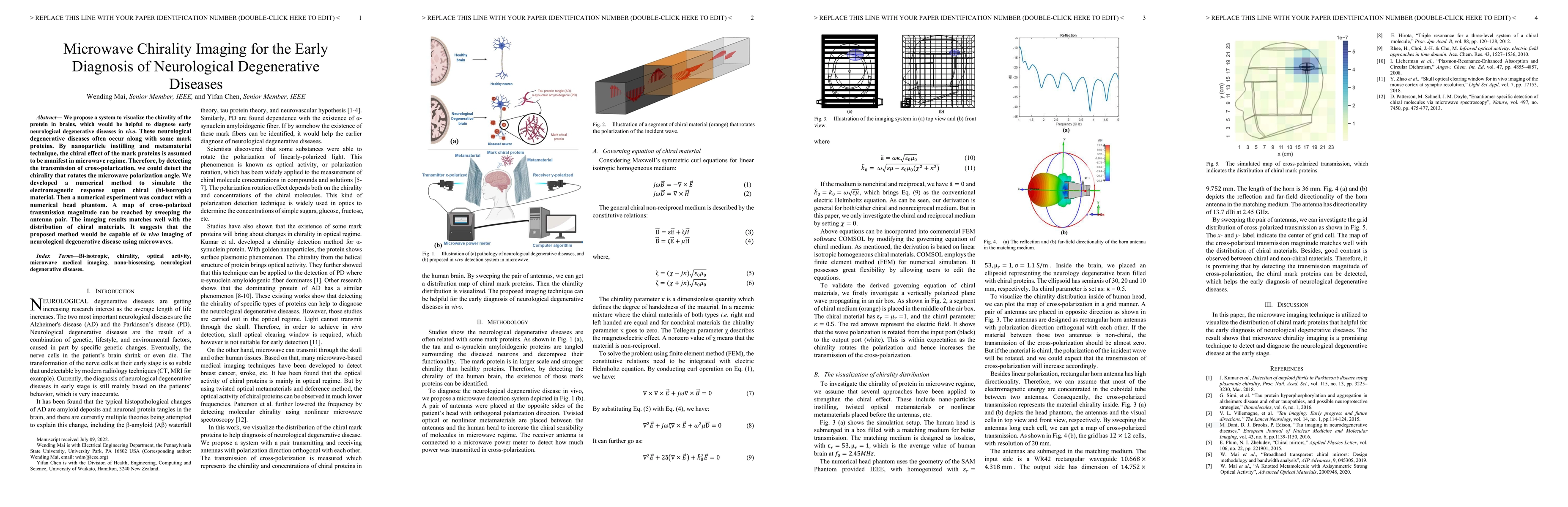 Thumbnail for Microwave Chirality Imaging for the Early Diagnosis of Neurological
  Degenerative Diseases