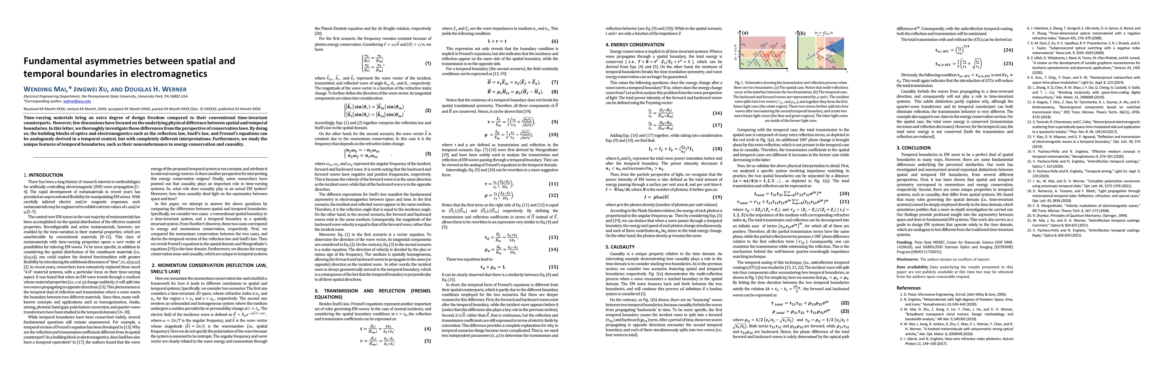 Thumbnail for Fundamental asymmetries between spatial and temporal boundaries in
  electromagnetics