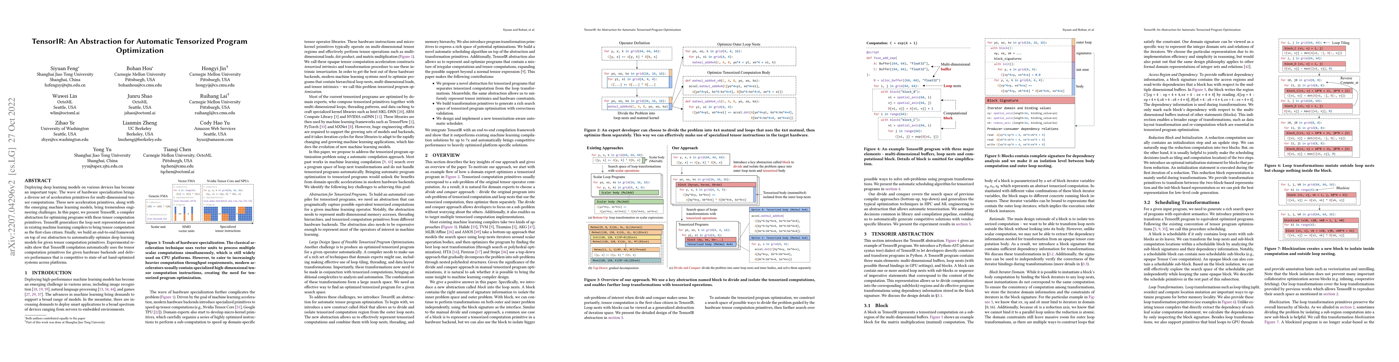 Thumbnail for TensorIR: An Abstraction for Automatic Tensorized Program Optimization