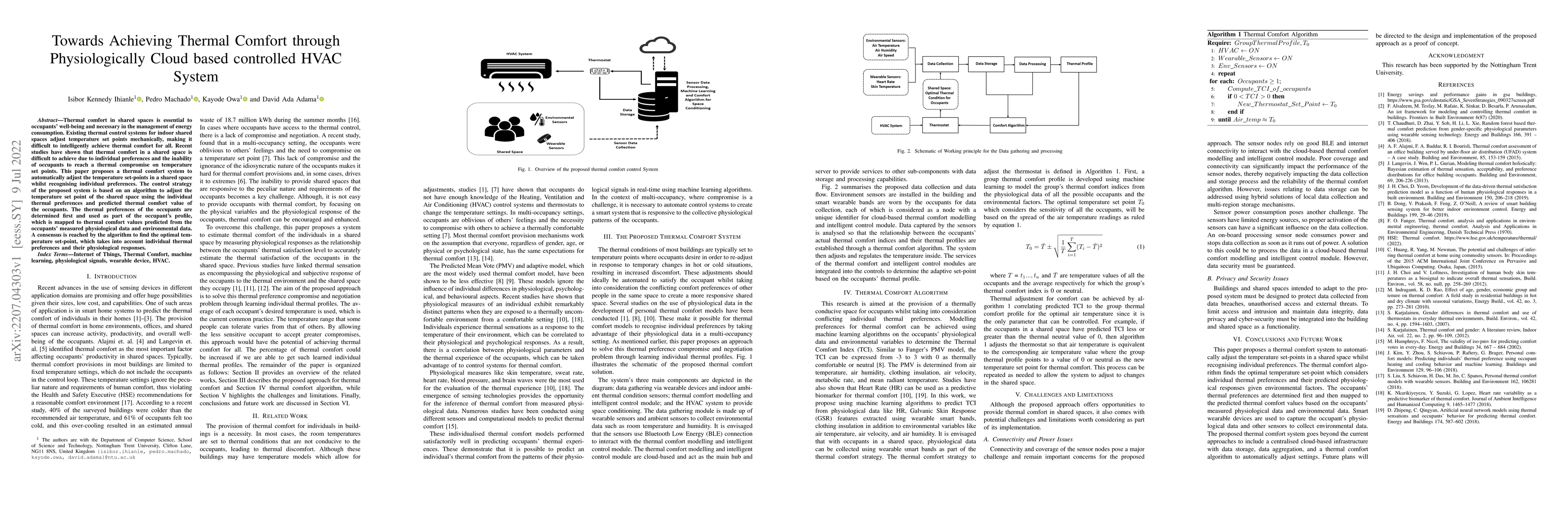 Thumbnail for Towards Achieving Thermal Comfort through Physiologically Cloud based
  controlled HVAC System