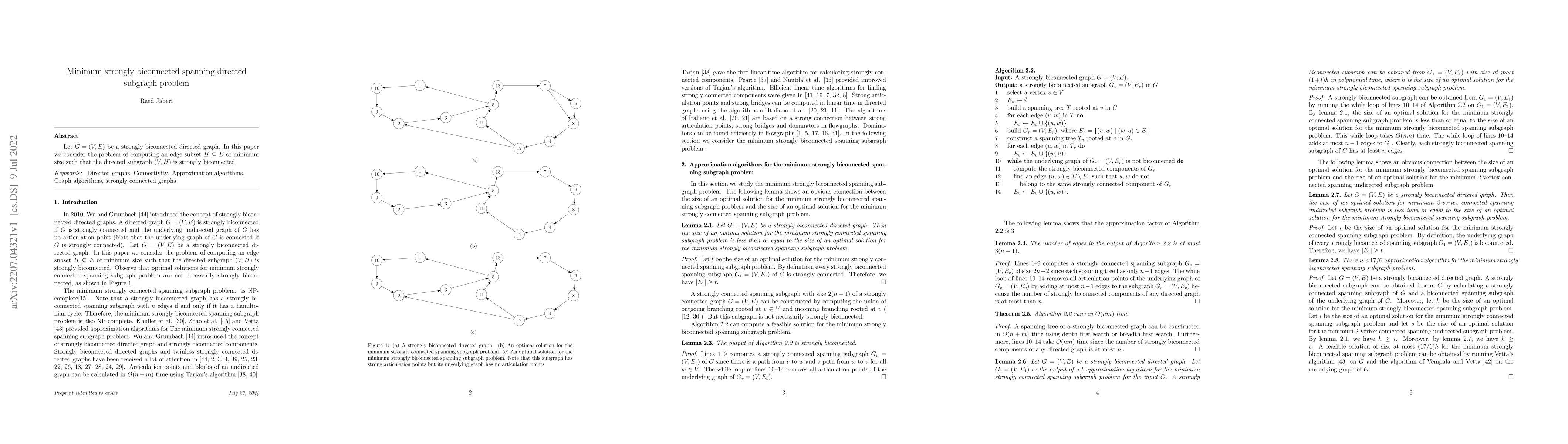 Thumbnail for Minimum strongly biconnected spanning directed subgraph problem