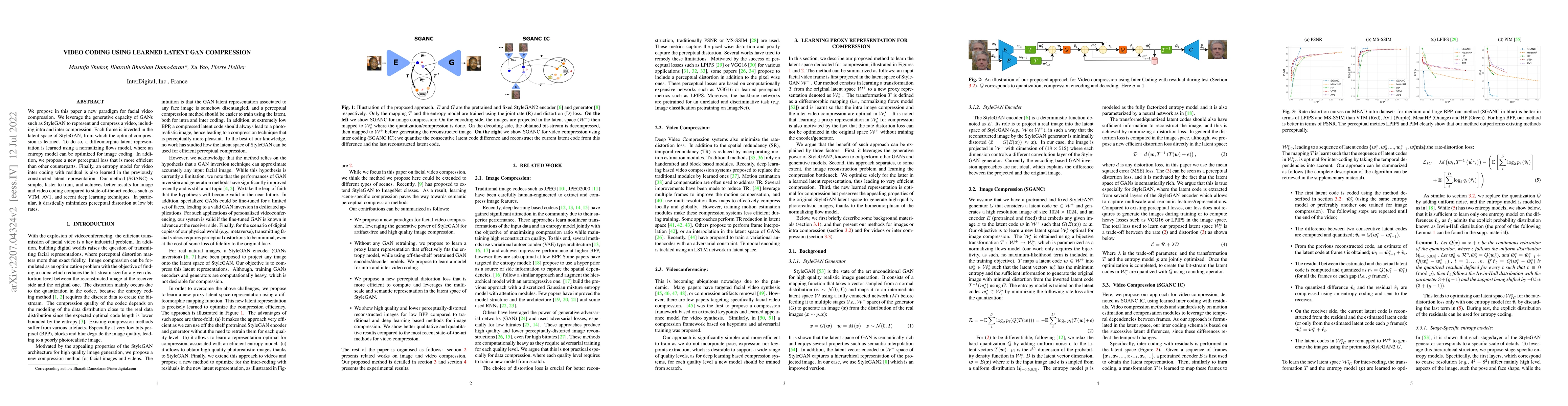 Thumbnail for Video Coding Using Learned Latent GAN Compression