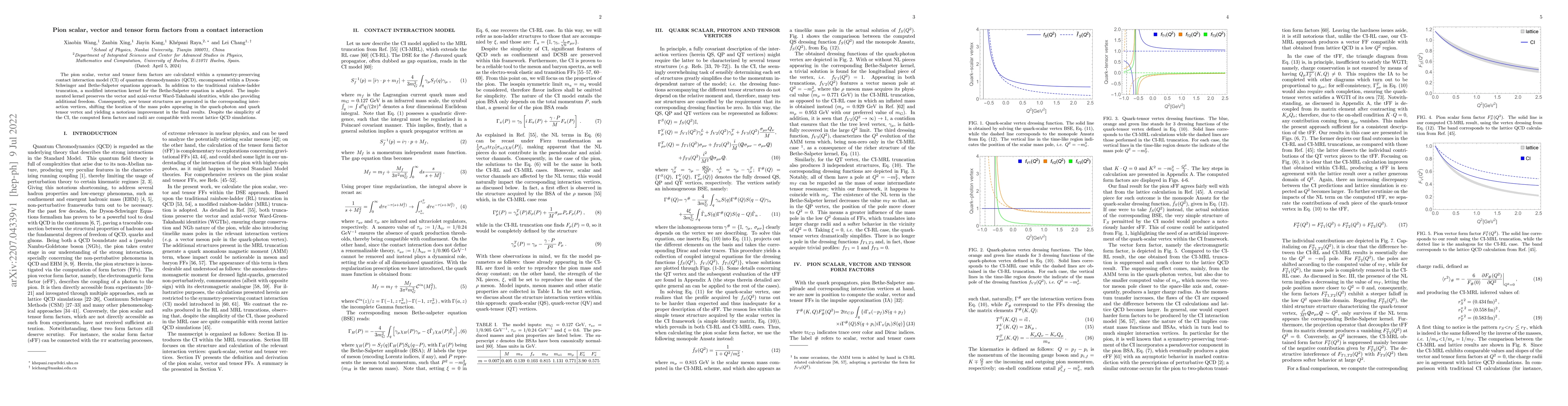 Thumbnail for Pion scalar, vector and tensor form factors from a contact interaction