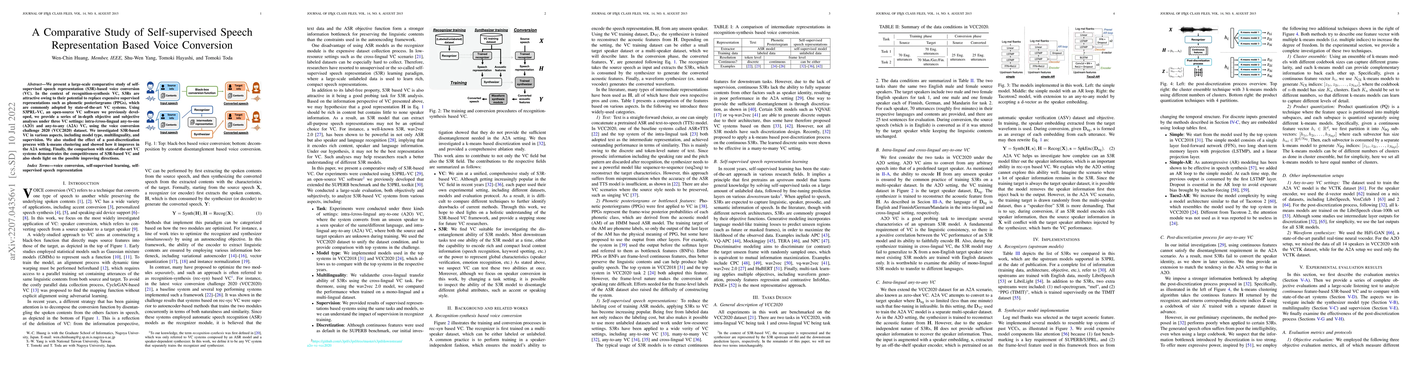 Thumbnail for A Comparative Study of Self-supervised Speech Representation Based Voice
  Conversion