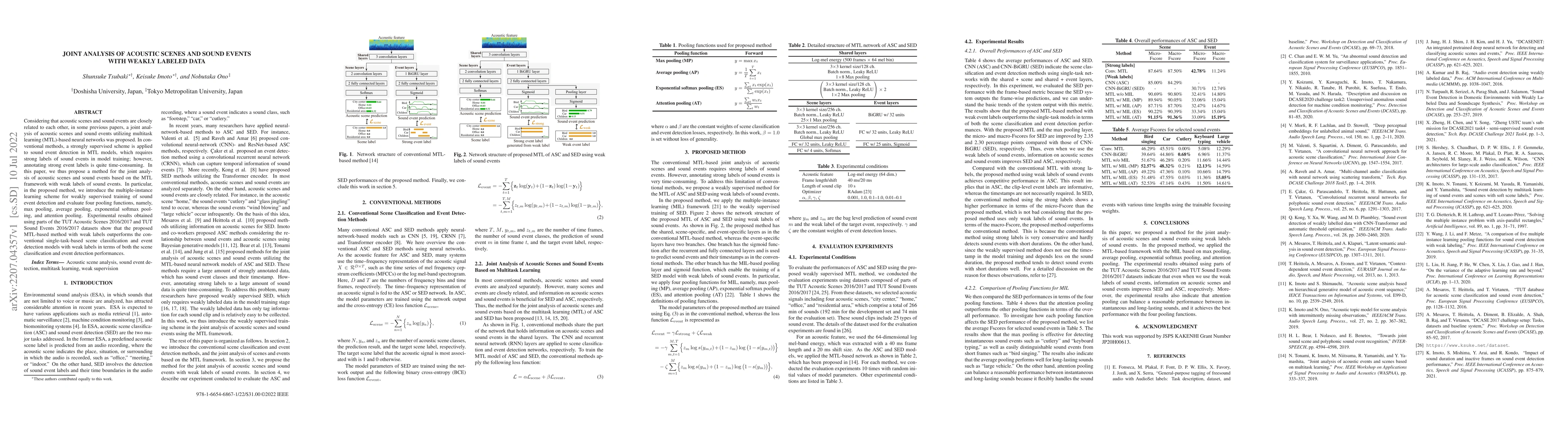 Thumbnail for Joint Analysis of Acoustic Scenes and Sound Events with Weakly labeled
  Data