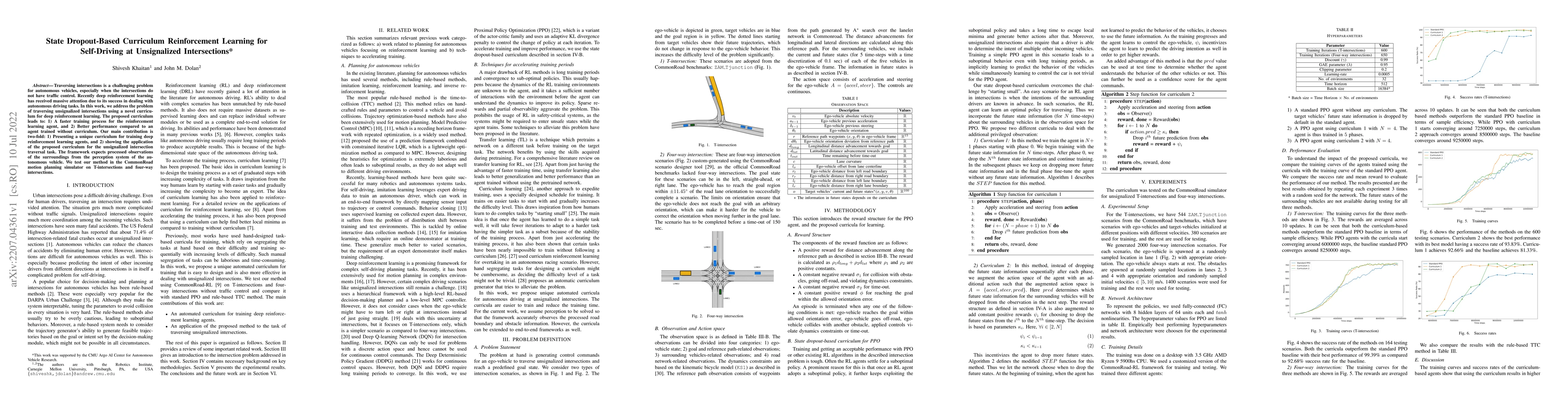 Thumbnail for State Dropout-Based Curriculum Reinforcement Learning for Self-Driving
  at Unsignalized Intersections