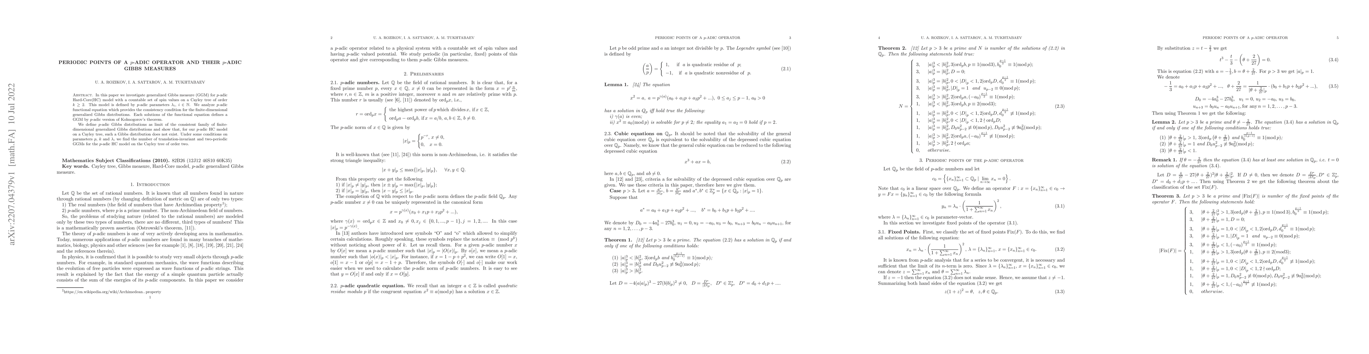 Thumbnail for Periodic points of a $p$-adic operator and their $p$-adic Gibbs measures