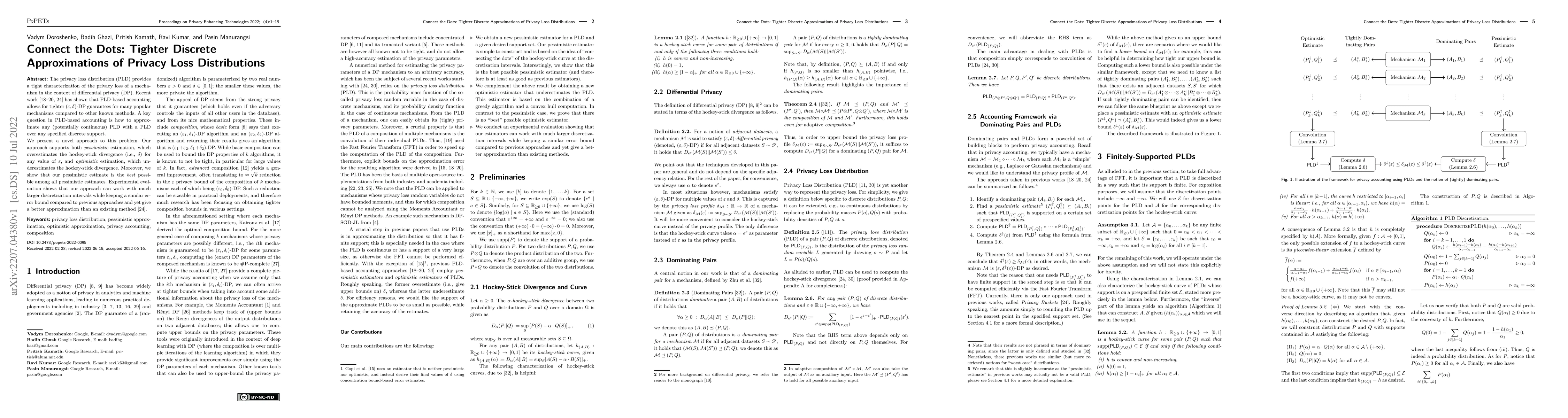 Thumbnail for Connect the Dots: Tighter Discrete Approximations of Privacy Loss
  Distributions