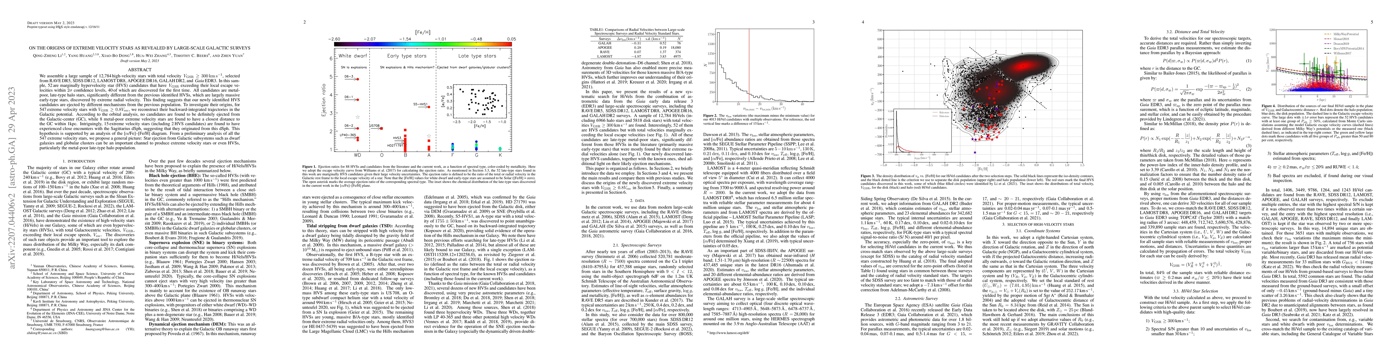 Thumbnail for On the origins of extreme velocity stars as revealed by large-scale
  Galactic surveys