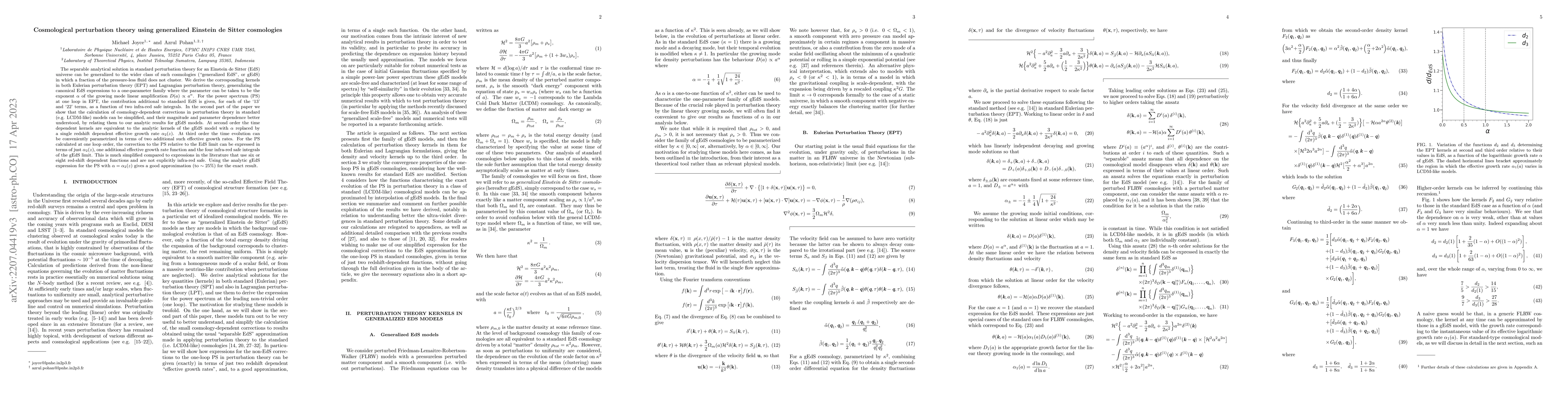 Thumbnail for Cosmological perturbation theory using generalized Einstein de Sitter
  cosmologies