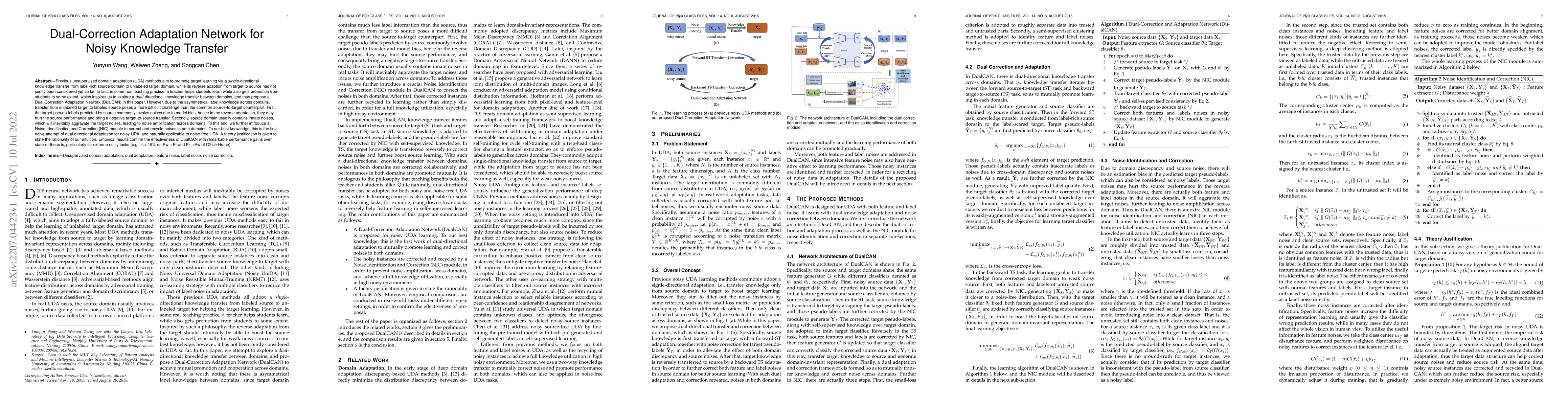 Thumbnail for Dual-Correction Adaptation Network for Noisy Knowledge Transfer