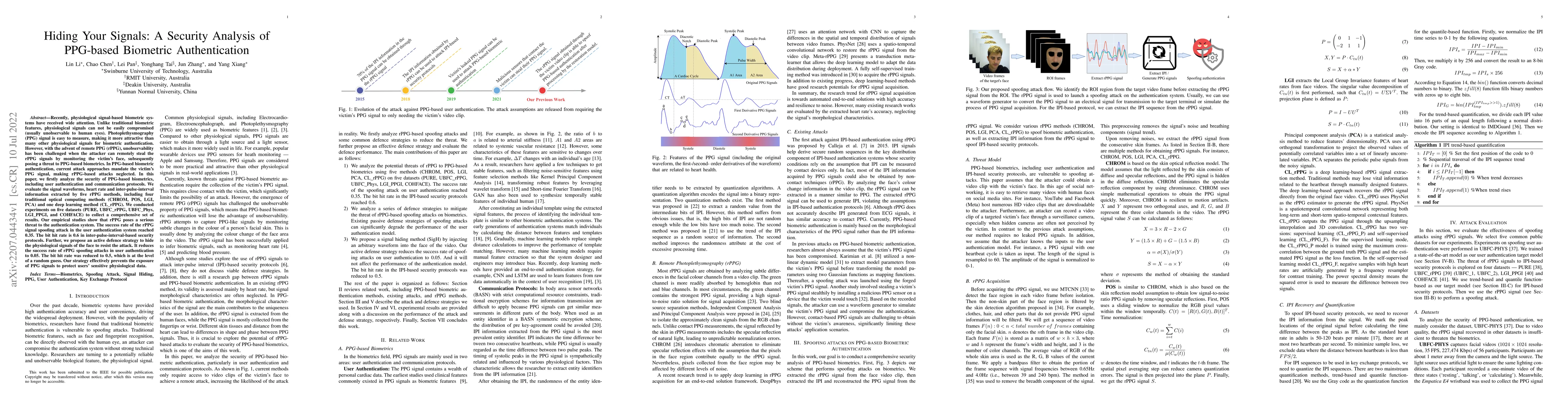 Thumbnail for Hiding Your Signals: A Security Analysis of PPG-based Biometric
  Authentication