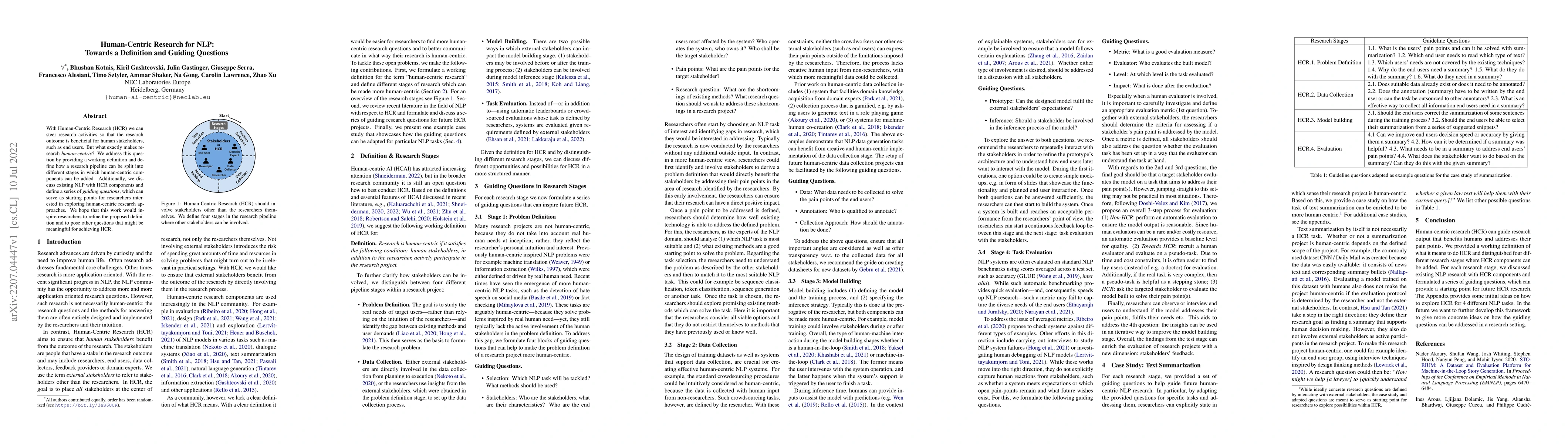 Thumbnail for Human-Centric Research for NLP: Towards a Definition and Guiding
  Questions